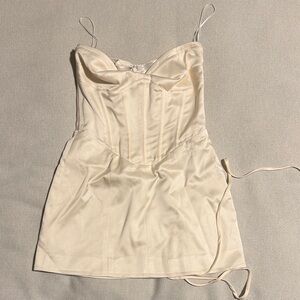 Reformation Ivory Satin Dress